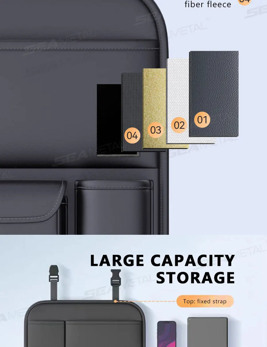 Protection à 6 poches de sièges arrières de voiture