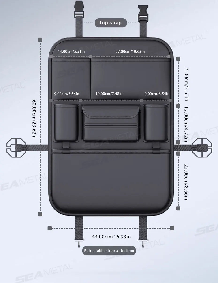 Protection à 6 poches de sièges arrières de voiture