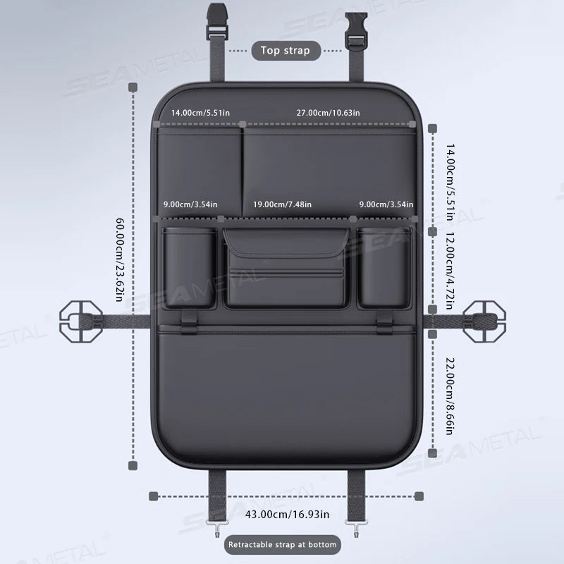Protection à 6 poches de sièges arrières de voiture