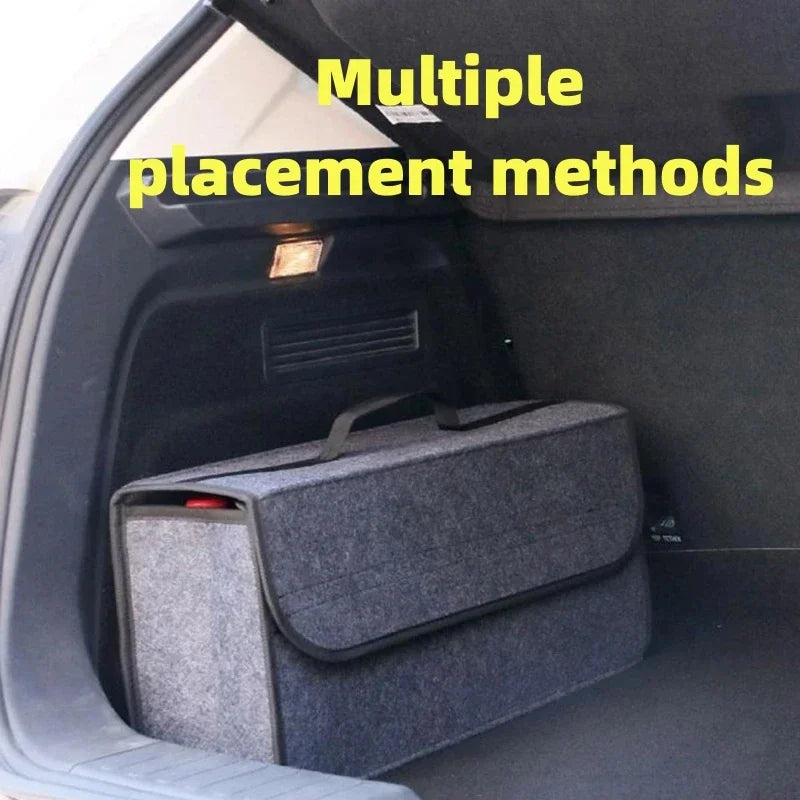 Organisateur de rangement pour coffre de voiture.