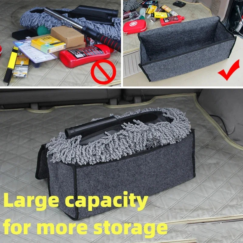Organisateur de rangement pour coffre de voiture.