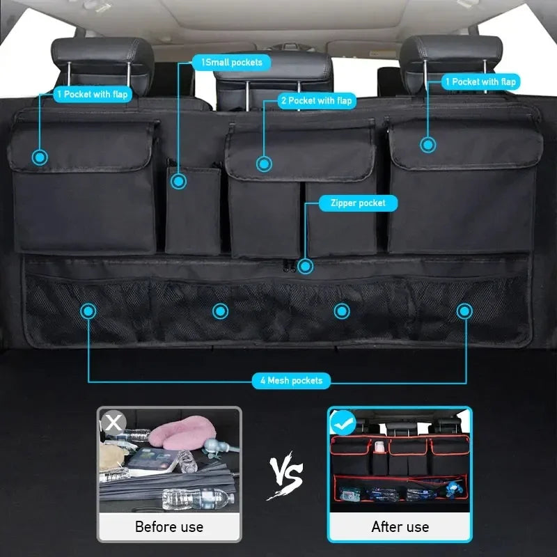 Suspension de sacs de rangement pour coffre de voiture